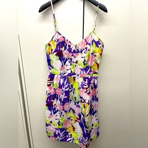 J. Crew floral multicolor mini dress with pockets, Size 2